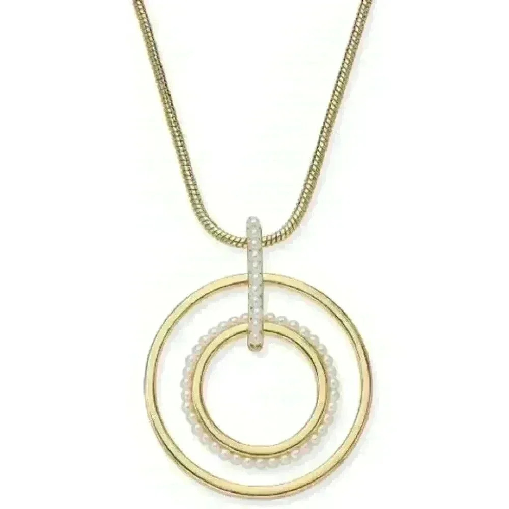 Alfani new Gold Tone Imit Pearl Orbital Necklace